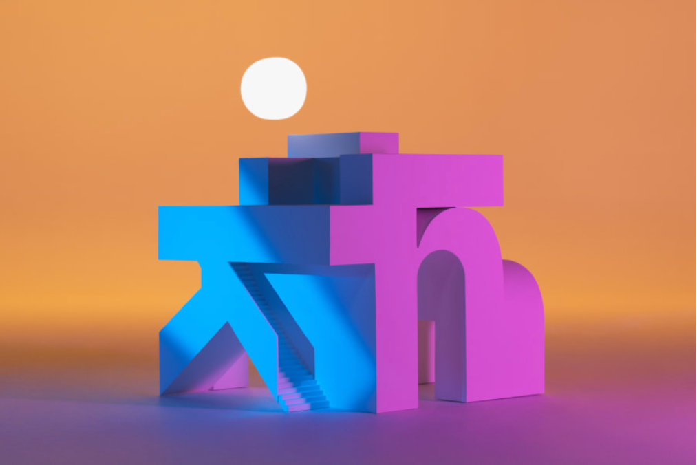 3D design of the word 'think', highlighting advanced camera techniques to create an immersive experience.