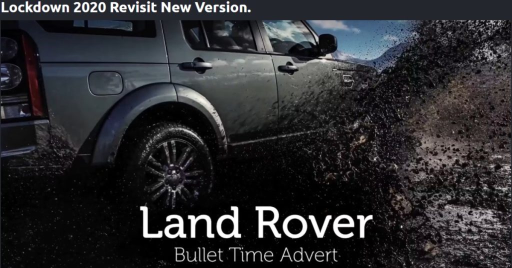 Land Rover showcased in a dynamic bullet-time shot, highlighting advanced camera techniques for corporate videos.
