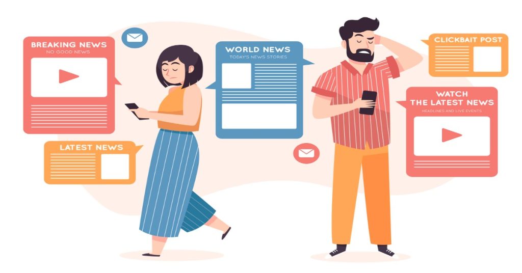 Two people engaged with content on mobile that combines video and text for maximum impact.