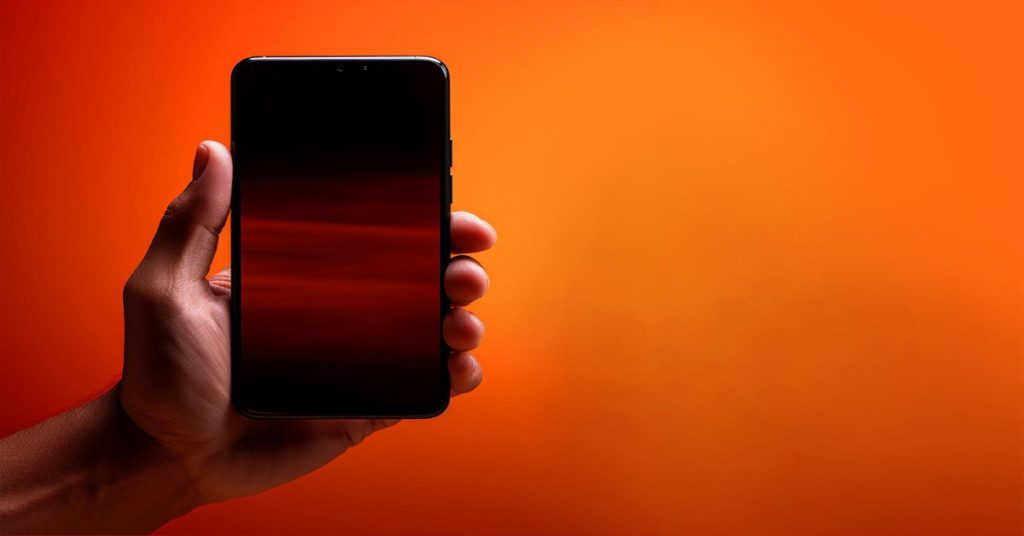A person holds a smartphone against an orange background, highlighting mobile video editing apps.
