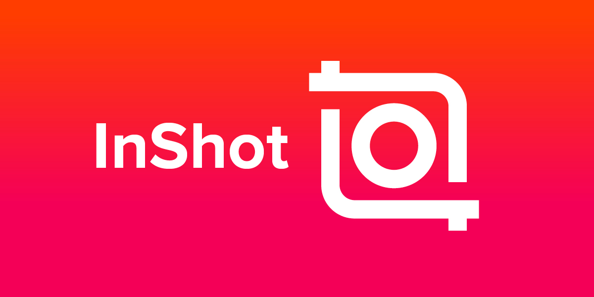InShot logo displayed on a vibrant pink background, representing its use in corporate video production.