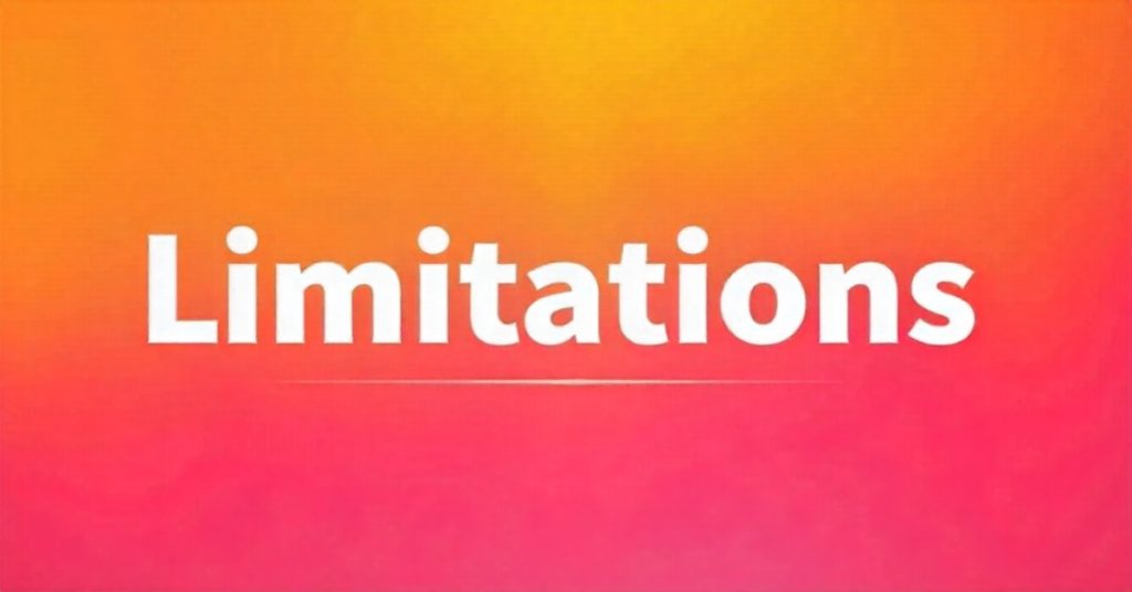 Vibrant background featuring the word "limitations" in white, illustrating the concept of limitations in InShot.